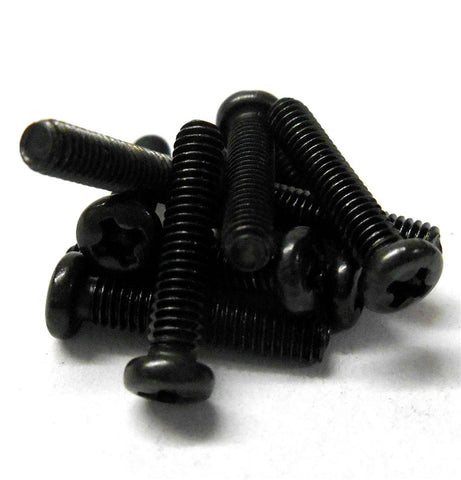 GB2512 M2.5 x 12mm 2.5 x 12 Black Cross Pan Head Recessed Screw x 10 Metric Thread