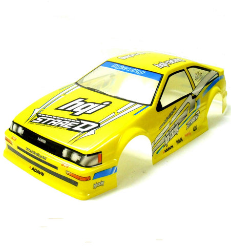H019Y 1.10 Scale Drift On Road Touring Body Cover Shell RC Yellow 190mm Wide