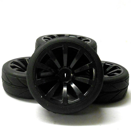 HS211028B 1/10 Scale RC Car On Road Wheel V Tread Tyre Black Plastic 10 Spoke 4