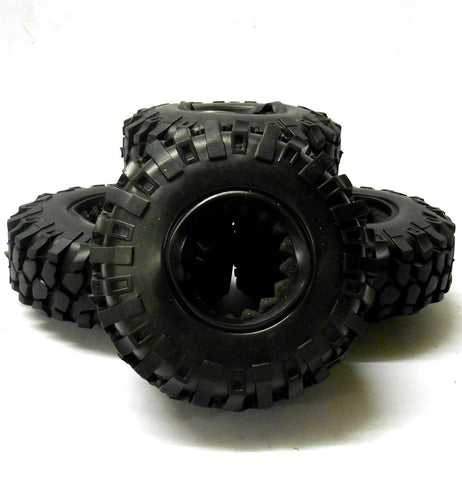 HS212004 1/10 Scale RC Off Road Rock Crawler Tread Tyre Black 108mm Foam Insert