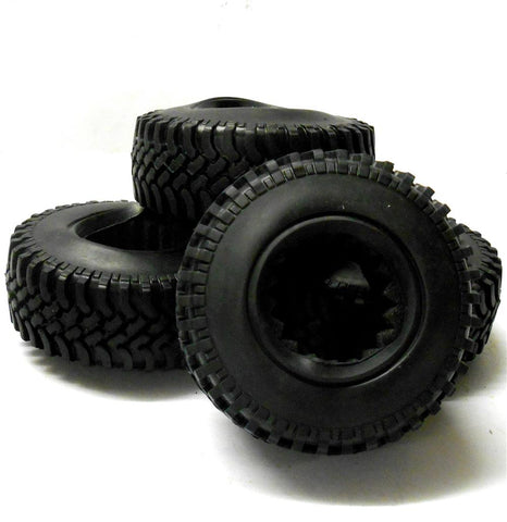HS212006 1/10 Scale RC Off Road Rock Crawler Tread Tyre Black 100mm Foam Insert