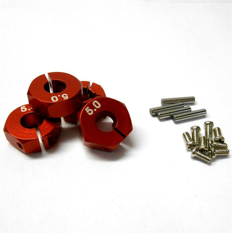 HS451014R 1/10 RC Car M12 12mm Alloy Wheel Locking Hubs Adapter Nut Red 5mm