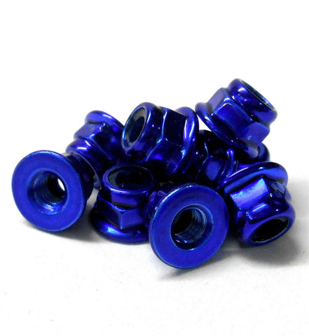 HY00004B1 M4 4mm Nylon Flanged Nylon Lock Wheel Nuts x 10 1.10 Navy Blue