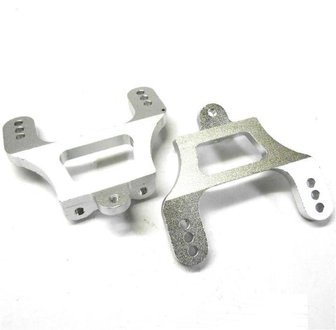 L11234 1/8 Scale Car Front Shock Tower Mount Alloy Plate x 2 Silver