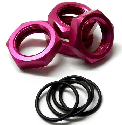 L171 1/8 Scale M24 Socket 24mm Drive Wheel Hex Hub Nut Aluminium Pink x 4