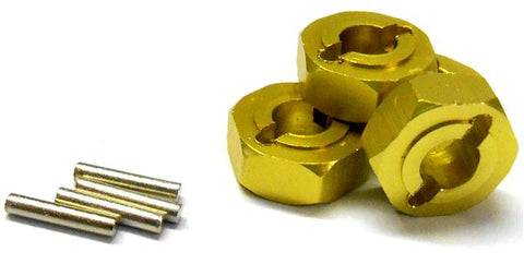 L175 1/8 Scale Buggy M14 14mm Drive Hex Hub Wheel Adapter Alloy Yellow x 4 6mm