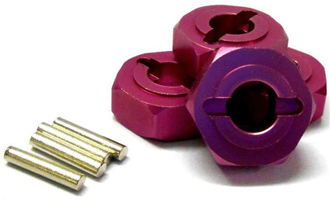 L182 1/8 Scale Buggy M14 14mm Drive Hex Hub Wheel Adapter Alloy Pink x 4 8mm