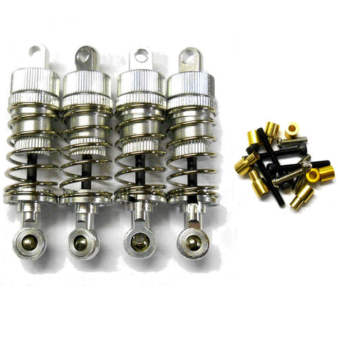 L375 1/10 Scale Alloy Adjustable Shock Absorbers Dampers 75mm Silver x 4
