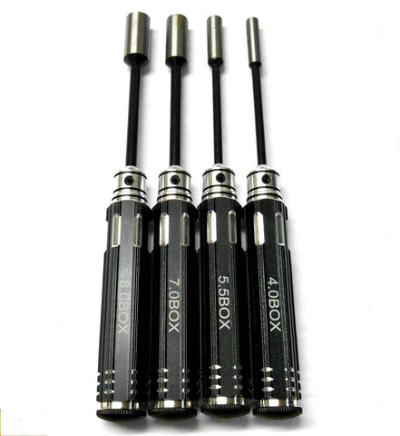 LT-007 4mm 5.5mm 7mm 8mm Long Reach Hex Socket Tool Set Black