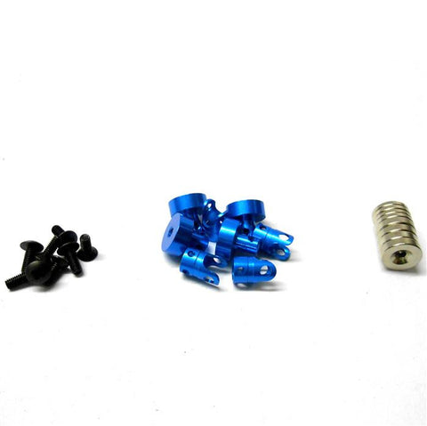 N10081 1/10 Scale RC 21mm Long Magnetic Body Shell Mount Posts Alloy Blue x 4