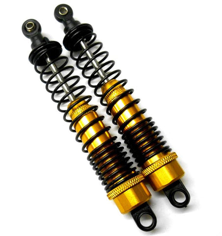 N108004Y 1/10 Scale Monster Truck Shock Absorber Alloy HSP 100mm Long Yellow x 2