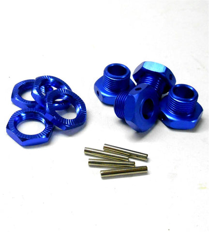 T10092NB 1/8 RC Buggy M17 17mm Alloy Wheel Hubs Adapter Nut Pin Navy Blue x 4