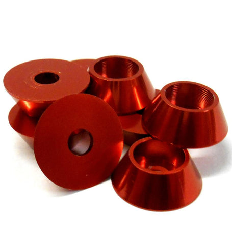 TD10108 M4 4mm Cup Head Washer Alloy Aluminium Red x 8