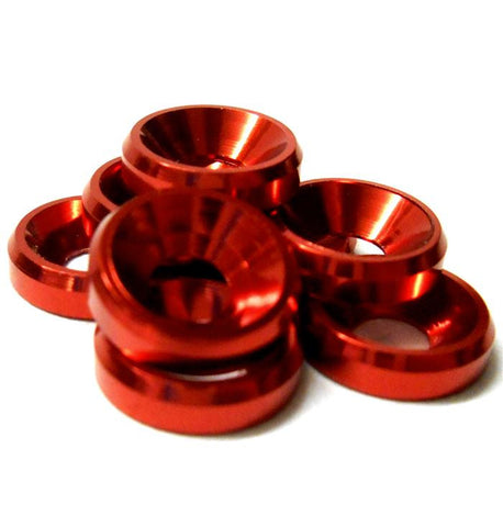 TD10067 M4 4mm Countersunk Washer Alloy Aluminium Red x 8