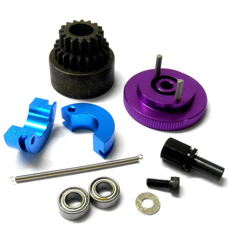 TD10096 1/10 RC Alloy 2 Speed Pin Shoe 16-21T Clutch Kit Flywheel Purple Bearing