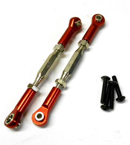 TD10203R 1/10 Pulling Pull Steering Rods Upper Arms Linkage 2 Red 82-95mm