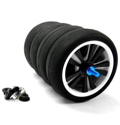 WLS-0002BKS 1/10 Scale Car Wheels Tyres Alloy Stylish Spinning Rims x 4 Black