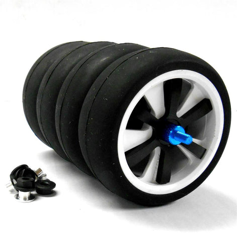 WLS-0004BKS 1/10 Scale Car Wheels Tyres Alloy Stylish Spinning Rims x 4 W Black