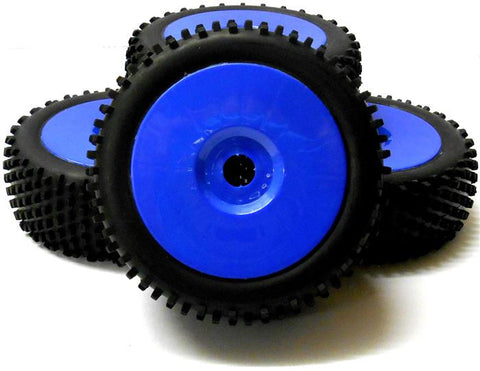 B7034BL RC Nitro Buggy 1/8 Off Road Wheels and Tyre 17mm Blue x 4