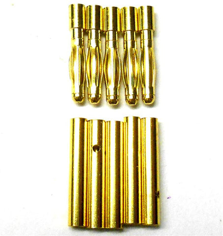 C0201x5 RC Connector 2mm 2.0mm Gold Plated Male and Female Bullet Banana x 5 Set