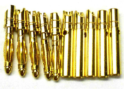 C0204x5 RC Connector 2mm 2.0mm Gold Plated Male and Female Bullet Banana x 5 Set