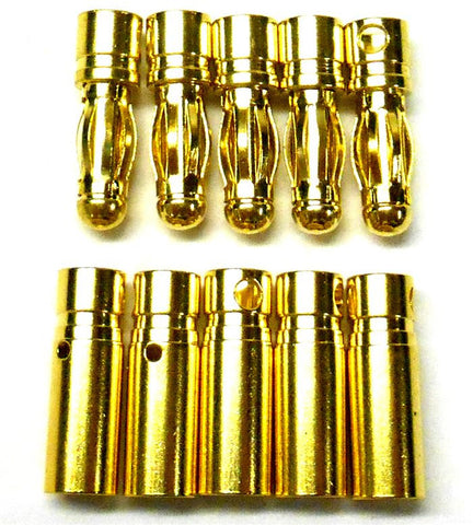 C0401x5 RC Connector 4mm 4.0mm Gold Plated Male and Female Bullet Banana x 5 Set