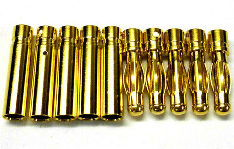 C0403x5 RC Connector 4mm 4.0mm Gold Plated Male and Female Bullet Banana x 5 Set