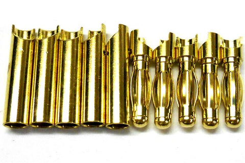 C0404x5 RC Connector 4mm 4.0mm Gold Plated Male and Female Bullet Banana x 5 Set