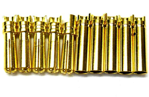 C0405Nx5 RC Connector 4mm Gold Plated Male and Female Bullet Banana x 5 Set