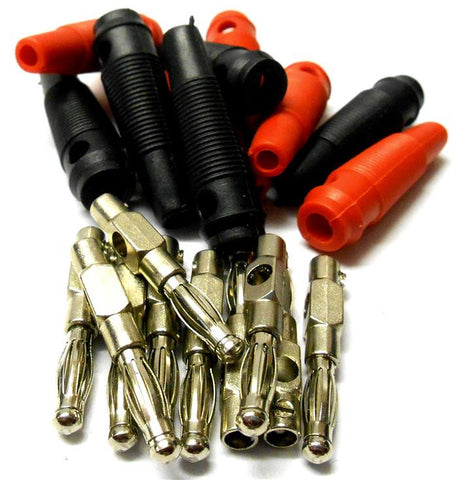 C0110 RC 4mm 4.0mm Nickel Red And Black Bullet Connectors x 5 Set