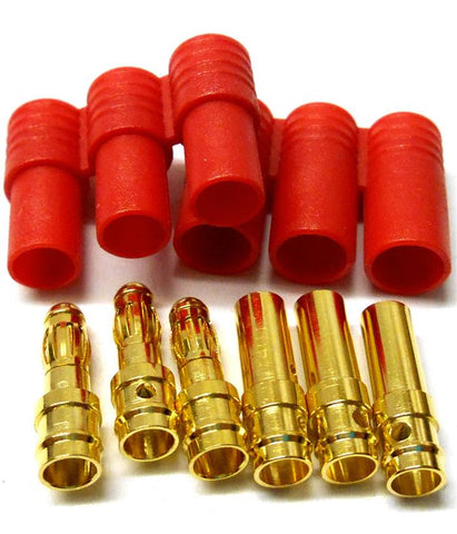 C0116 RC 3.5mm Gold Connectors Red Housings Male Female - Symmetrical x 1 Set