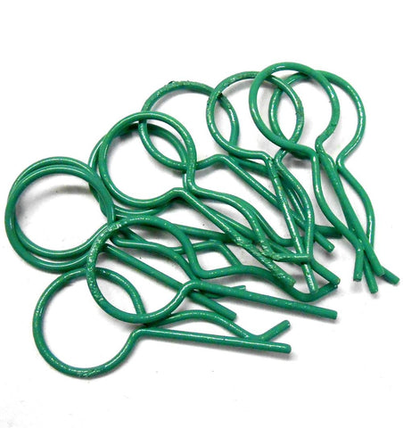 L11027 1/10 Scale Body Shell Cover Post Clips Large Loop x 10 Light Green 29mm