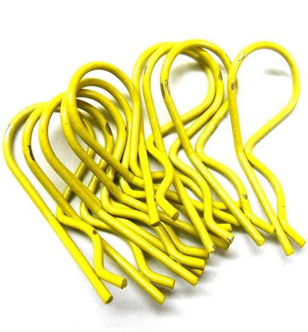 L11034 1/10 Scale Body Shell Cover Post Clips Large Loop x 10 Light Yellow 25mm