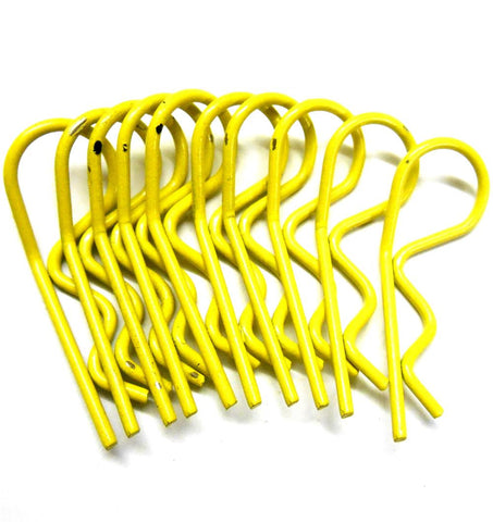 L11035 1/5 Scale Body Shell Cover Post Clips Large Loop x 10 Light Yellow 36mm