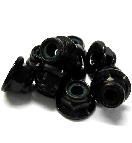 L11098 1/10 Scale Wheel Axle Nylon Lock Nuts x 10 M4 4mm Thread Black 10