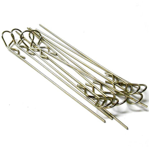 L3100 1/10 1/8 Scale Large Silver Body Shell Post Cover Clips x 10 120mm Long