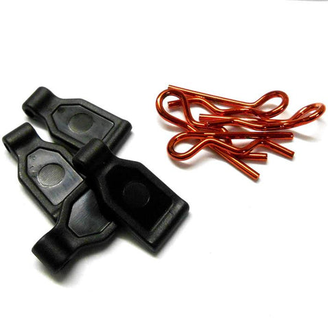 SGF-1R 1/16 1/10 Small Light Red Body Clips R Pin x 4 + Grips