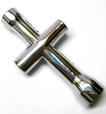 T10028 Mini Cross Wrench Wheel Spanner 4mm 4.5mm 5.5mm 7mm Silver Alloy